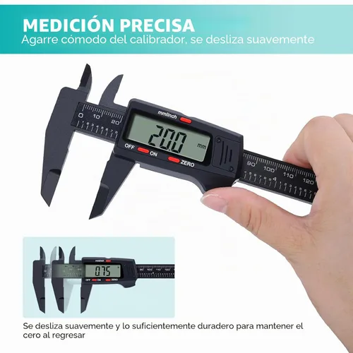 Vista 2 de Kynup - Calibrador digital, herramienta de medición con pantalla LCD, calibrador electrónico de micrómetro con función de apagado automático
