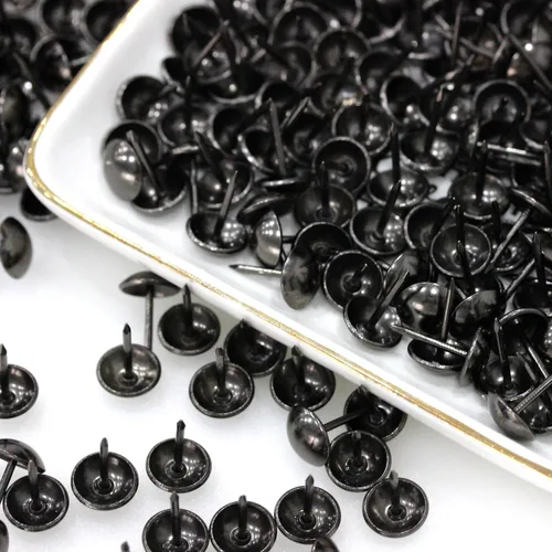 Vista 5 de BetterJonny - 500 tachuelas de tapicería decorativas para muebles, 0.669 x 0.433 in, tachuelas de metal negro para el pulgar para muebles tapizados