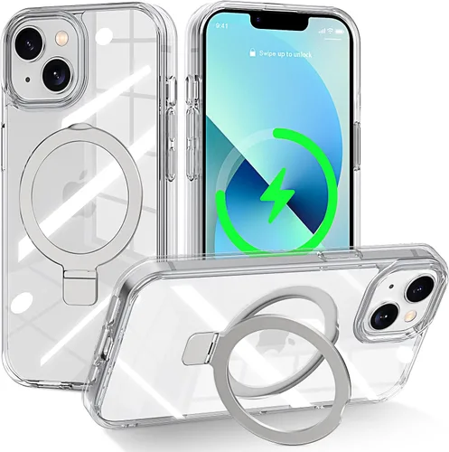 Vista 54 de CHAOFEnG Funda magnética compatible con iPhone 11 con soporte, prueba de caídas de grado militar, compatible con imán, anillo translúcido, parte
