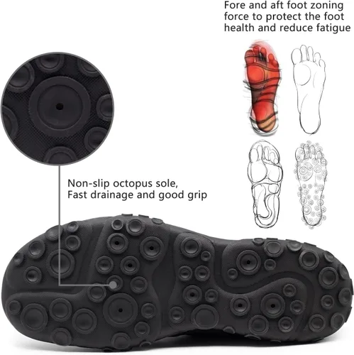 Vista 3 de Zapatos de agua para mujeres y hombres, de secado rápido, antideslizantes, suela de pulpo, senderismo, kayak, deportes al aire libre, deportes