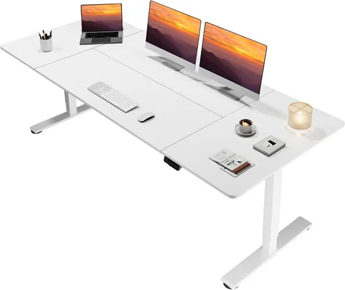 Vista 12 de Escritorio de pie grande ajustable con motor dual de 79 x 31 Blanco