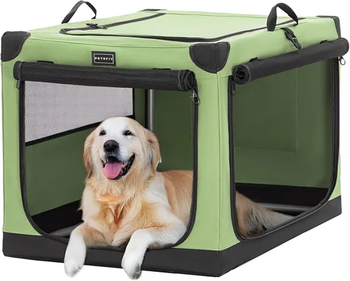 Vista 17 de Petsfit Jaula para gatos – 20 pulgadas ligera, fácil de instalar, resistente jaula portátil para perros, marco ajustable con 3 puertas de malla Verde