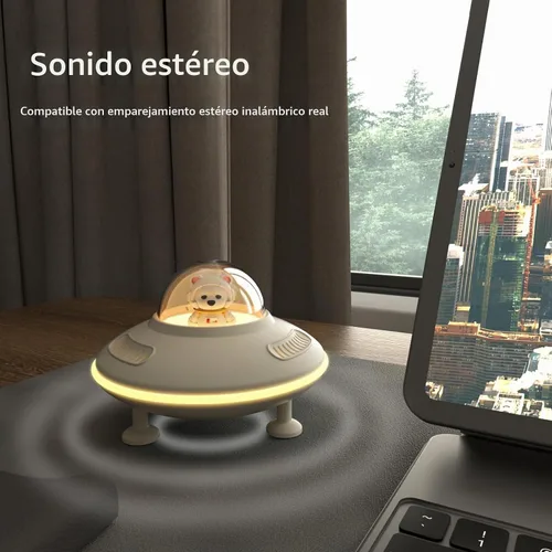Vista 4 de Mini altavoz, altavoz Bluetooth de luz nocturna, bonita luz nocturna para decoración de habitación de dormitorio, Bluetooth 5.4, disco USB, entrada