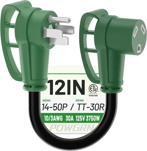 Vista 8 de POWGRN Cable adaptador RV de 50 amperios a 30 amperios de 12 pulgadas Amarillo