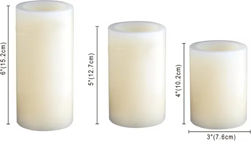 Vista 5 de CANDLE CHOICE Velas sin llama que cambian de color a pilas con temporizador remoto, cera real, parpadeante, eléctrica, multicolor, luces LED