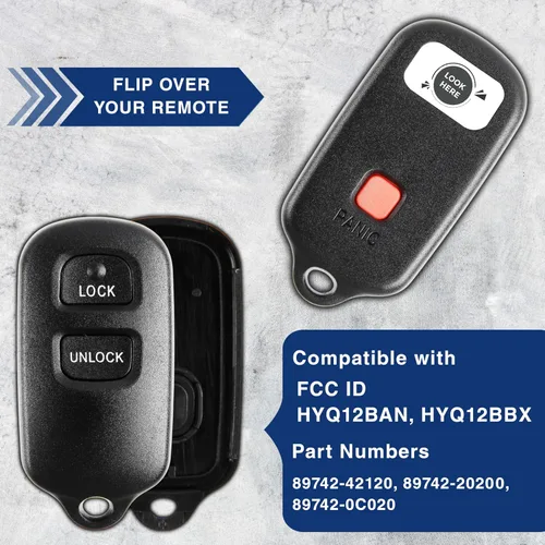 Vista 10 de KeylessOption Funda de Reemplazo para Llave Tipo Fob para 2000 2001 2002 2003 2004 2005 2006 2007 2008 Toyota Celica Echo Highlander Prius Rav4