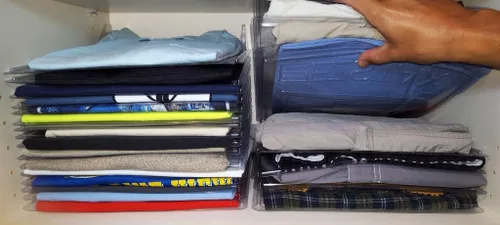 Vista 4 de Organizador de armario y doblador de camisetas Tamaño regular, paquete de 20