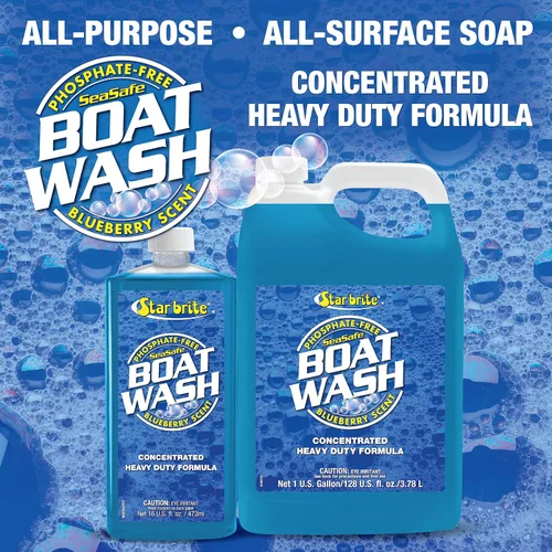 Vista 4 de STAR BRITE Jabón concentrado para barcos, biodegradable, sin fosfatos, resistente para todas las superficies marinas, 16 onzas (080416)