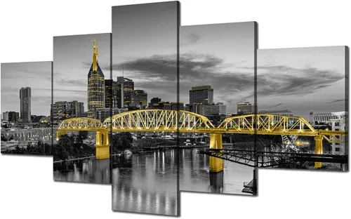 Vista 23 de Cawpom Louisiana Arte de Pared en Lienzo, 60x32 pulgadas, Impresión en Lienzo, Cuadros de Nueva Orleans Decoración de Pared, Puente Crescent City