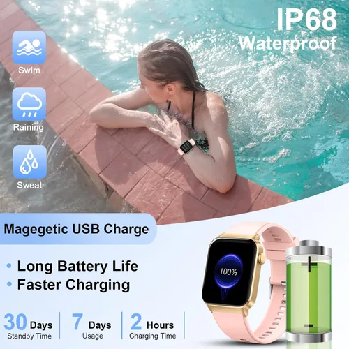 Vista 7 de Reloj inteligente para hombres y mujeres (respuesta/hacer llamadas), reloj inteligente de 1.85 pulgadas, 113 modos deportivos, rastreador de fitness
