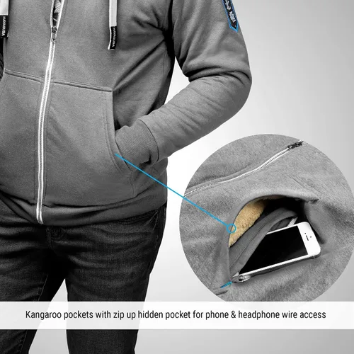 Vista 4 de Hayabusa Arctic - Sudadera con capucha pesada con cremallera