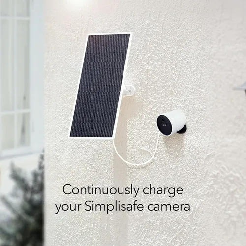 Vista 5 de Wasserstein Panel solar para cámara de seguridad inalámbrica SimpliSafe para exteriores, potente panel solar SimpliSafe para cámara al aire libre