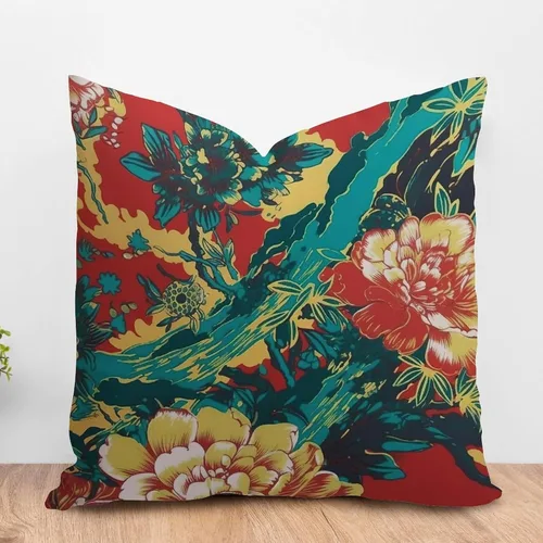 Vista 16 de ArogGeld Funda de almohada blanca con flores chinoiserie, funda de almohada para sofá, diseño floral verde y blanco, funda de almohada de lino A-12