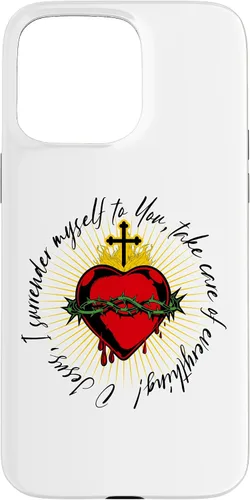Vista 31 de Surrender Novena O Jesus Catholic Black Letter Case for iPhone 17
