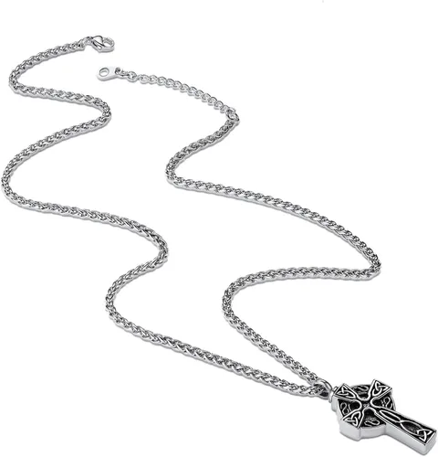 Vista 13 de Richsteel Collar de urna para cenizas, joyería de cremación, colgante de recuerdo conmemorativo con cadena