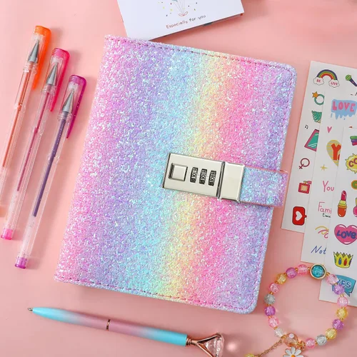 Vista 6 de Diario con candado para niñas, diarios con contraseña bloqueada para adolescentes, regalos de diario secreto para niñas de 9, 10, 11, 12 años, juego
