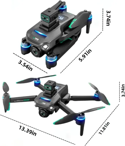 Vista 7 de Drone GPS RC con pantalla encendida, cámara EIS 4K, retorno de un clic, función de seguimiento, ajuste de velocidad, luces LED, transmisión