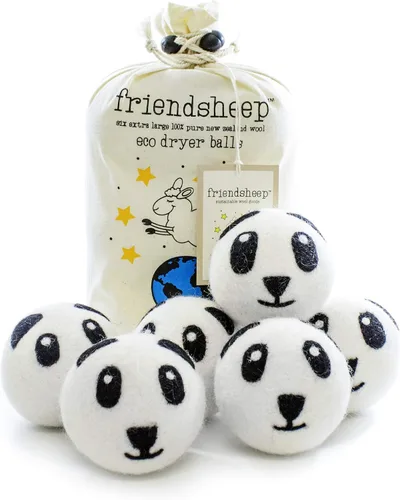 Vista 12 de Friendsheep Bolas secadoras de lana, alternativa orgánica reutilizable para suavizantes de telas para lavandería, hechas a mano, comercio justo
