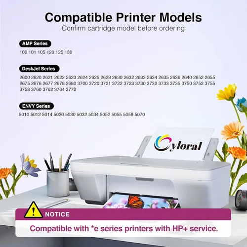 Vista 2 de 65XL Cartucho de tinta para HP Ink 65 XL DeskJet 2600 Deskjet 3700 3755 3720 3722 3723 3752 3758 3772 2652 2655 Envy 5055 5052 5058 Impresora