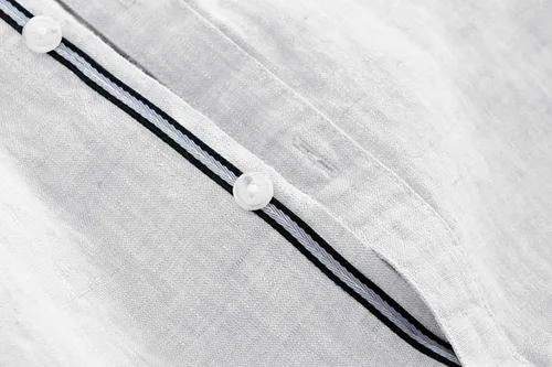 Vista 5 de Mens Linen Long Sleeve Shirts Button Down Mandarin Collar Casual Regular Fit Dress Shirts1