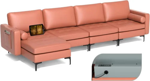 Vista 29 de Giantex Sofá individual, silla decorativa, sillón con cojín cómodo, bolsillos para revistas, sala de estar, silla de ocio tapizada para dormitorio