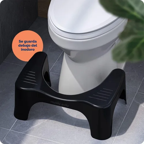 Vista 8 de Squatty Potty The Original - Taburete de inodoro de baño, ligero curvo con diseño elegante y moderno, negro, 7 pulgadas
