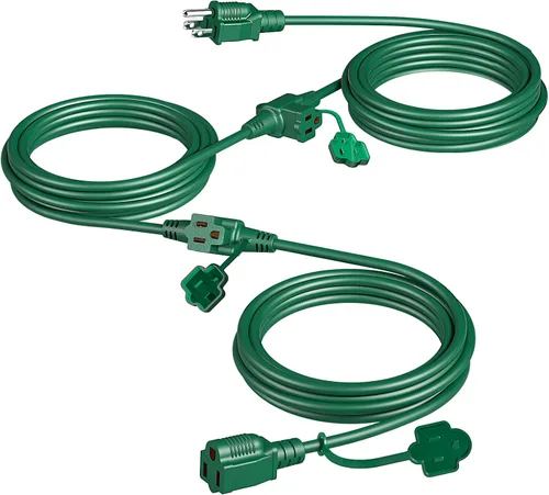 Vista 17 de Eversimpleinc Cable de extensión divisor negro de 1 a 3 (combinado de 25 pies, 13 pies de extremo a extremo), enchufe de 3 puntas con 3 salidas