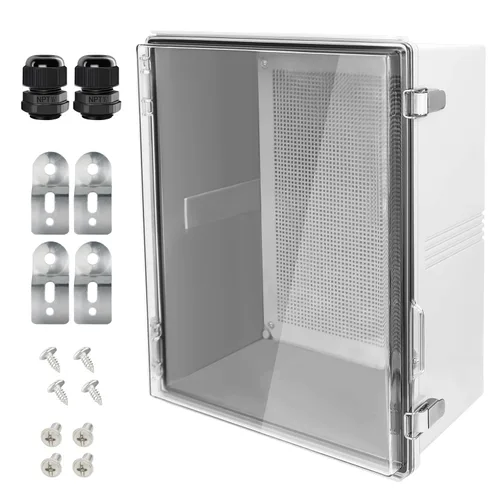 Vista 12 de LeMotech Caja Eléctrica, IP67 Impermeable con Bisagras Cubierta Transparente Pestillo de Acero Inoxidable Caja de Conexiones, Carcasa Eléctrica