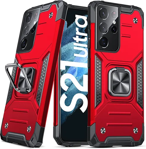 Vista 56 de DASFOND Diseñada para funda Galaxy S8 con soporte, anillo metálico giratorio mejorado de 360°, soporte kickstand de grado militar, resistente a