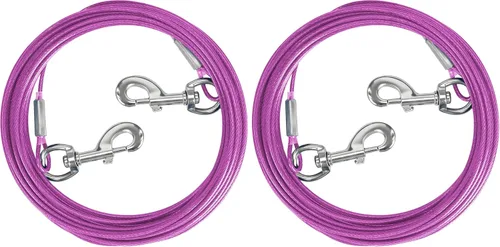 Vista 29 de Cable de Amarre para Perros, 10/20/30/50/100 Pies, Correas para Perros a Prueba de Mordidas para el Patio, Cable de Amarre Resistente para Perros