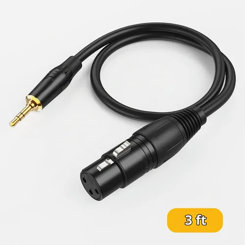 Vista 7 de Cable de micrófono estéreo de 3 pines hembra de 0.1 in a XLR de 1/8 pulgadas, XLR a TRS de 3 pies XLR Hembra
