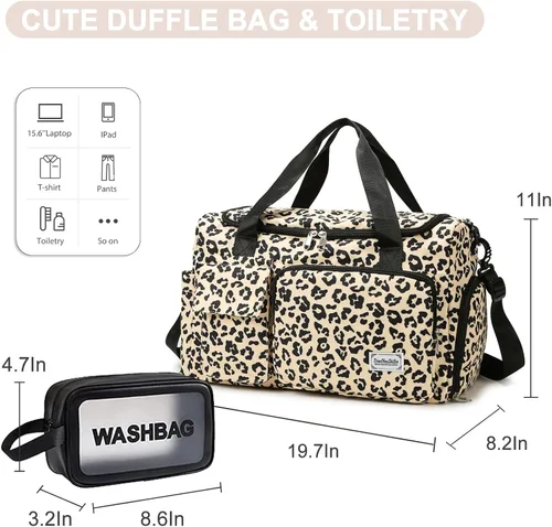 Vista 265 de Pequeña bolsa de gimnasio para mujer, bolsa de viaje con compartimento para zapatos