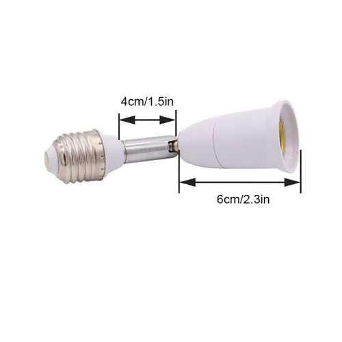 Vista 3 de Extensor de enchufe de luz E26/E27, adaptador de enchufe de bombilla de 5.5 pulgadas, flexible, ajustable, 180°, flexible, flexible, flexible