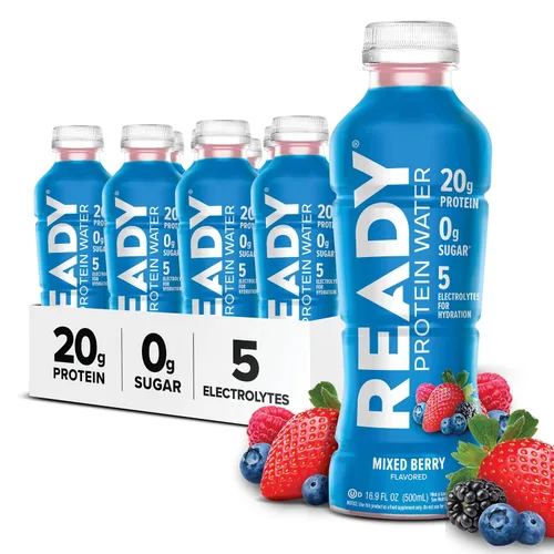 Vista 17 de Ready Protein Water - Agua con 0.53 onzas (15 g) de proteínas de suero de leche, sin azúcar, 12 unidades, 16.9 onzas líquidas cada una.