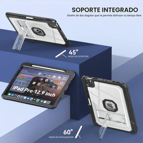 Vista 5 de ZoneFoker Funda para iPad Pro 12.9 Pulgadas 6ª/5ª/4ª/3ª Generación 2022/2021/2020/2018, Funda Protectora Esbelta y Resistente para iPad Pro 12.9
