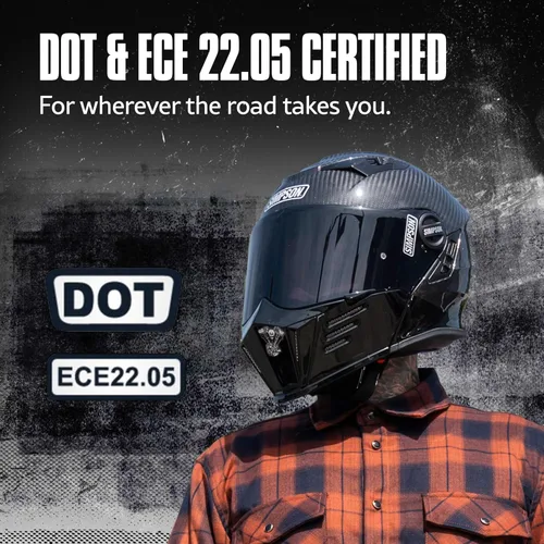 Vista 7 de Simpson Mod Bandit Modular Motorcycle Helmet - DOT & ECE Certified - Flip Front, Comms Ready, Internal Sun Shield and External Clear Face Shield