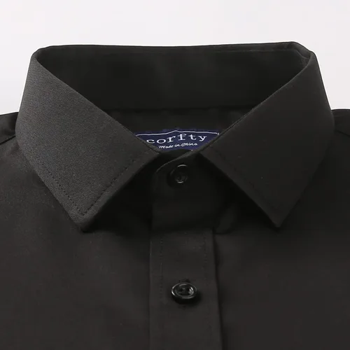Vista 3 de corfty Men Long Sleeve Dress Shirt - Regular Fit Stretch Free-Wrinkle Button Down Shirt