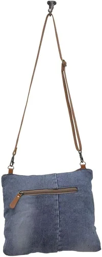 Vista 5 de Bolso bandolera de cuero occidental para mujer - Bolso bandolera de lona reciclada