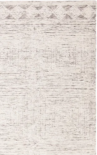 Vista 4 de SAFAVIEH Abstract Collection - Alfombra decorativa, 2 x 3 pies, marfil y gris, lana hecha a mano, ideal para zonas de alto tráfico en entrada, sala