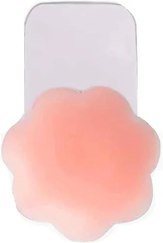 Vista 2 de Nippleless Covers, Breast Lift Tape, Silicone Breast Lift Pasties 4.3inch Diameter (1 Pair Flower)