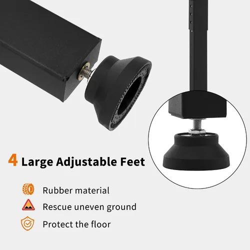 Vista 7 de MCombo Banco de trabajo ajustable con mesa de madera maciza para garaje, mesa de trabajo de acero con 2 tableros de clavijas Bench48 (negro)