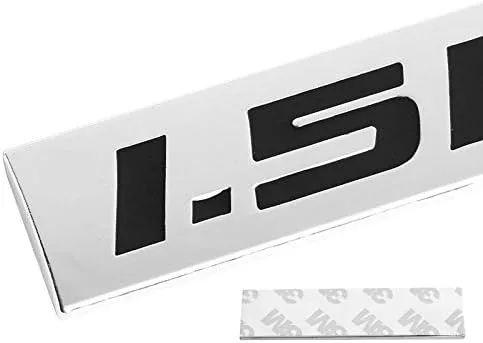 Vista 2 de 1.5L Negro/Cromo Aleación de Aluminio Auto Maletero Puerta Guardabarros Parachoques Insignia Calcomanía Emblema Cinta Adhesiva Pegatina