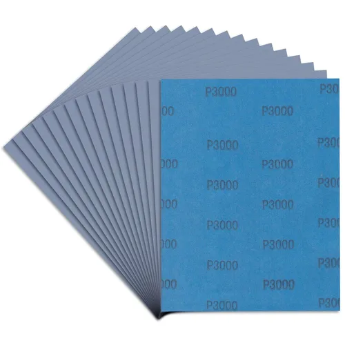 Vista 14 de 48 piezas de papel de lija, papel de lija húmedo y seco, grano alto 80 120 150 180 220 320 400 600 800 1000 1200 1500 2000 2500 3000 5000 hojas