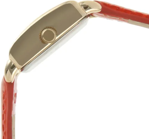 Vista 6 de Women's 20mm Square Watch with Glossy Red Leather Strap