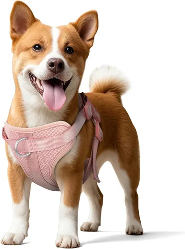 Vista 6 de Wisedog Arnés para perro de tamaño mediano, chaleco para mascotas con clip frontal, arnés ajustable para cachorro con 3 hebillas de liberación