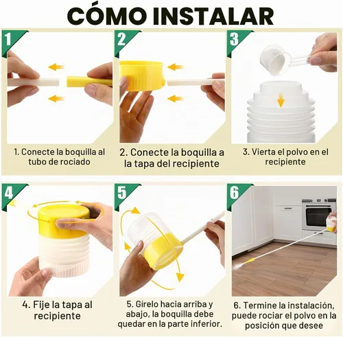 Vista 5 de Plumero de tierra de diatomeas con boquilla de extensión ajustable de 12 a 36 pulgadas, polvo de tierra de diatomeas para control de plagas