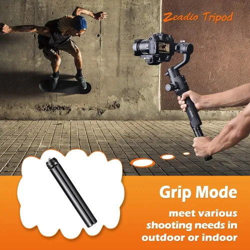 Vista 4 de Zeadio Trípode Mini de Metal, Trípode de Escritorio de Mesa con Tornillo de 1/4 Pulgada para Smooth 4, Crane Plus, Crane 2, Osmo Mobile, Ronin-S