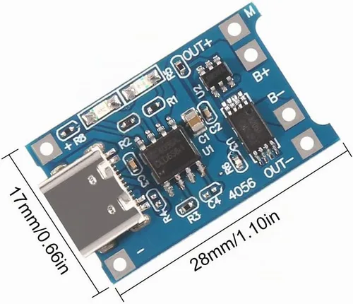 Vista 4 de AITRIP 10pcs TP4056 Tipo-c USB 5V 1A 18650 Cargador de batería de litio Módulo de carga Junta de carga con funciones de protección dual