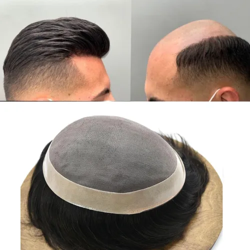 Vista 28 de Toupee - Sistema de cabello para hombre, monofilamento fino duradero, monofilamento europeo de repuesto para hombres, piezas de pelo