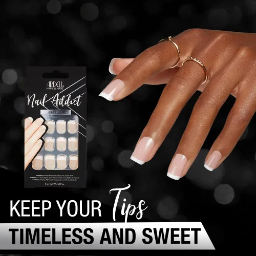 Vista 3 de Ardell Nail Addict - Juego de uñas artificiales, francés clásico